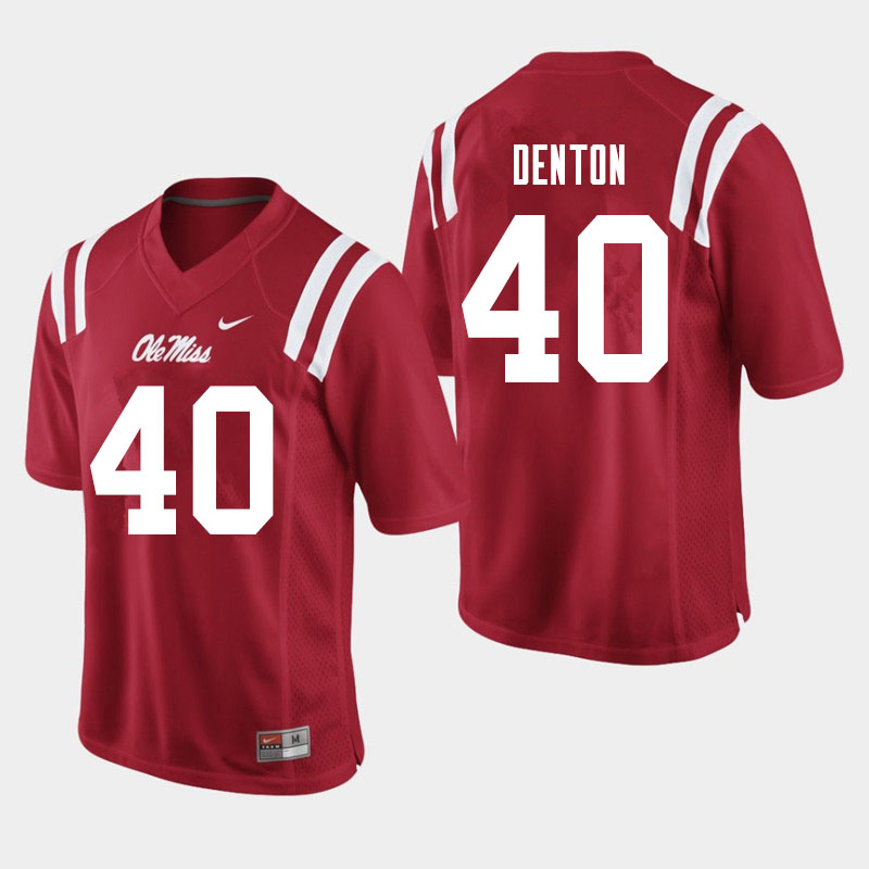 Jalen Denton Ole Miss Rebels NCAA Men's Red #40 Stitched Limited College Football Jersey DSE8058PG